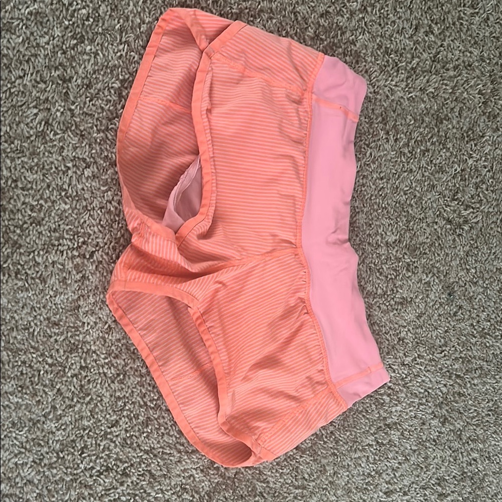 Orange Lululemon shorts